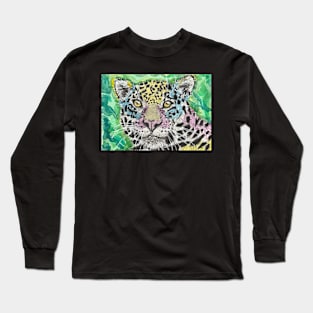 Colorful abstract Leopard cat Long Sleeve T-Shirt